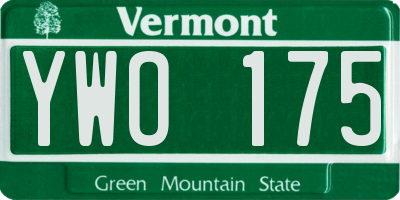 VT license plate YWO175