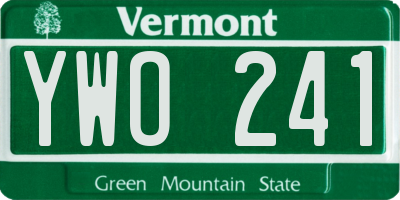VT license plate YWO241