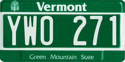 VT license plate YWO271