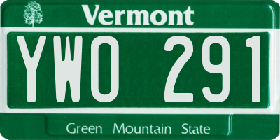 VT license plate YWO291
