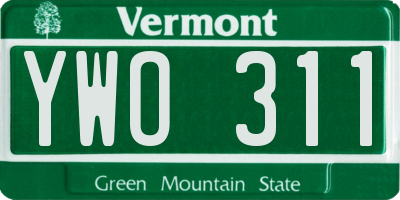 VT license plate YWO311
