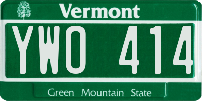 VT license plate YWO414