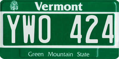 VT license plate YWO424