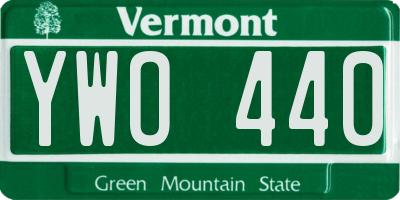 VT license plate YWO440