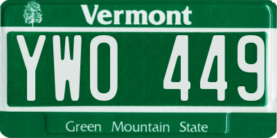 VT license plate YWO449