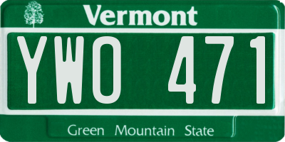 VT license plate YWO471