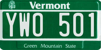 VT license plate YWO501