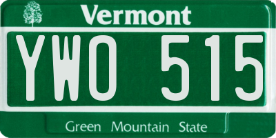 VT license plate YWO515