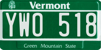 VT license plate YWO518
