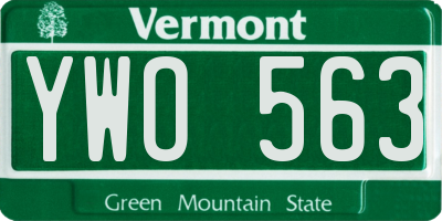 VT license plate YWO563