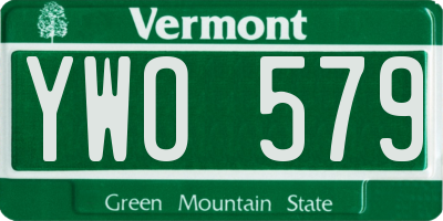 VT license plate YWO579