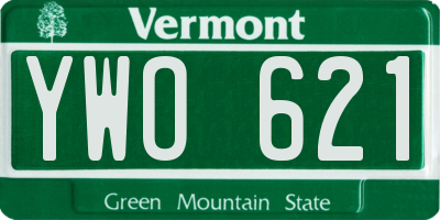 VT license plate YWO621