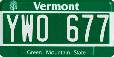 VT license plate YWO677