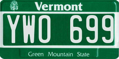 VT license plate YWO699