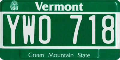 VT license plate YWO718