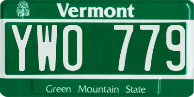 VT license plate YWO779
