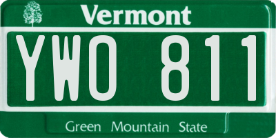 VT license plate YWO811