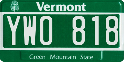 VT license plate YWO818