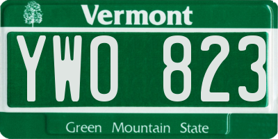 VT license plate YWO823