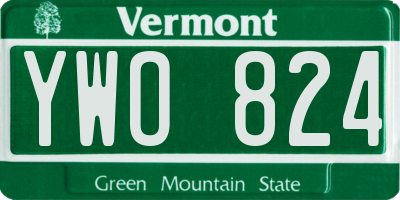 VT license plate YWO824
