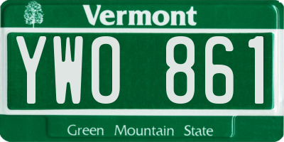 VT license plate YWO861