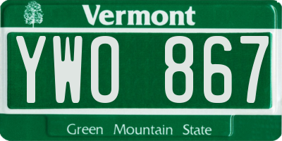 VT license plate YWO867