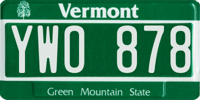 VT license plate YWO878