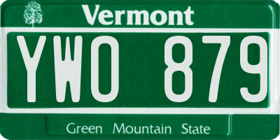 VT license plate YWO879