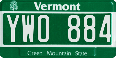 VT license plate YWO884
