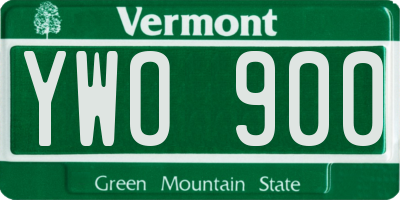 VT license plate YWO900