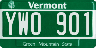 VT license plate YWO901