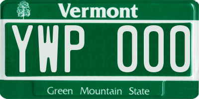 VT license plate YWP000