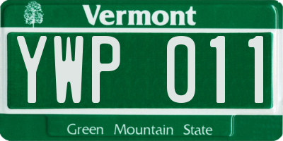 VT license plate YWP011