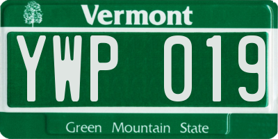 VT license plate YWP019