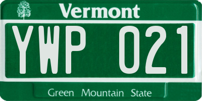 VT license plate YWP021