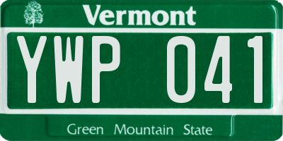 VT license plate YWP041