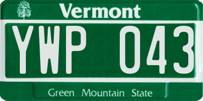 VT license plate YWP043