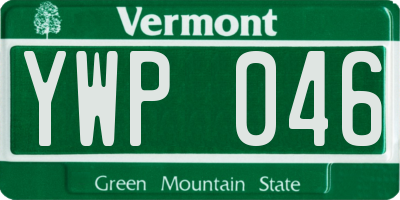 VT license plate YWP046