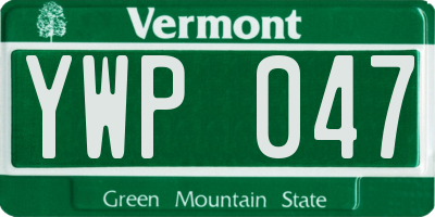 VT license plate YWP047