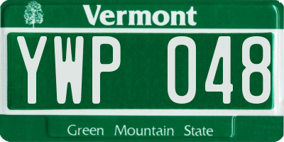 VT license plate YWP048