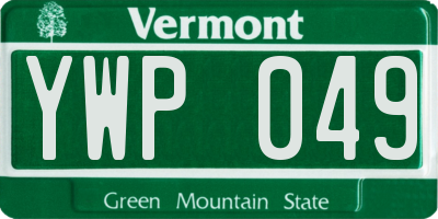 VT license plate YWP049