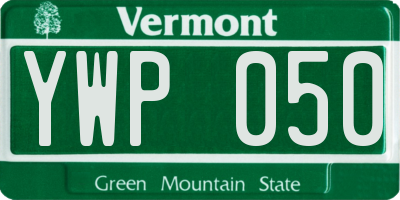 VT license plate YWP050