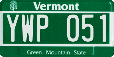 VT license plate YWP051