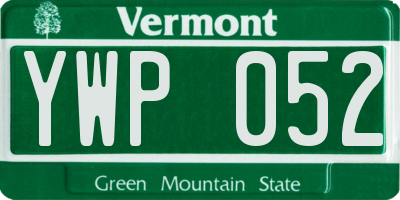 VT license plate YWP052