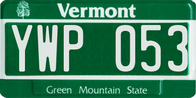VT license plate YWP053