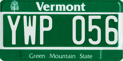 VT license plate YWP056