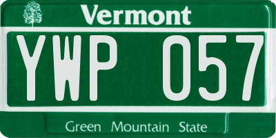 VT license plate YWP057