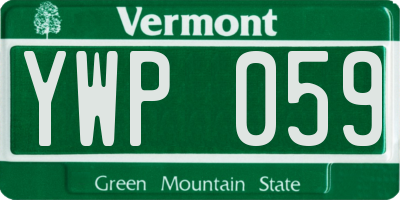 VT license plate YWP059