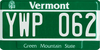VT license plate YWP062