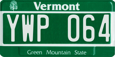 VT license plate YWP064